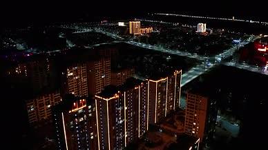 4K青海省海南州共和县夜景航拍视频的预览图